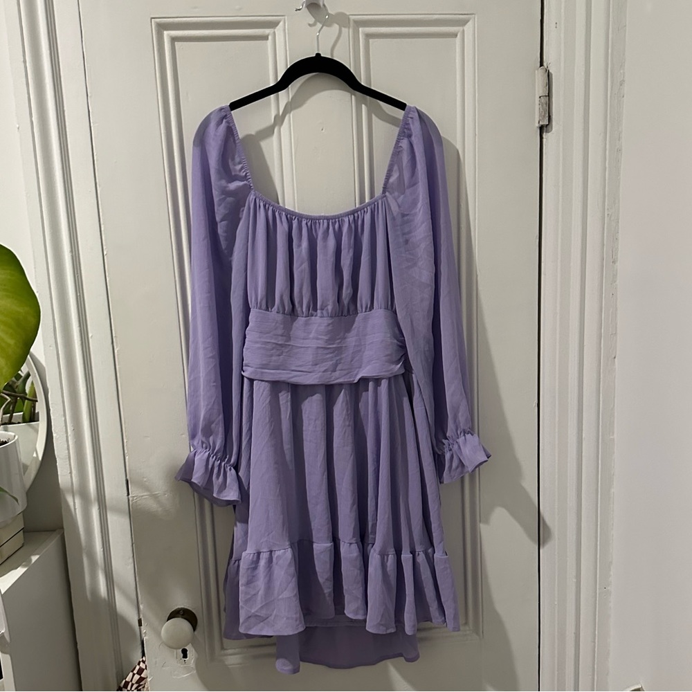 Purple Exlura Floaty Long-Sleeve Dress (XL)